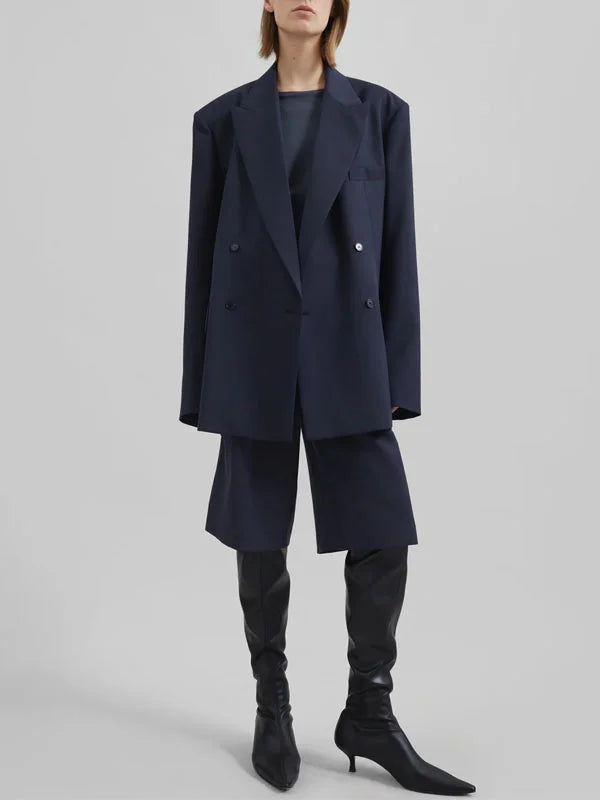 Serena™ | Blazer Doppiopetto Blu Navy