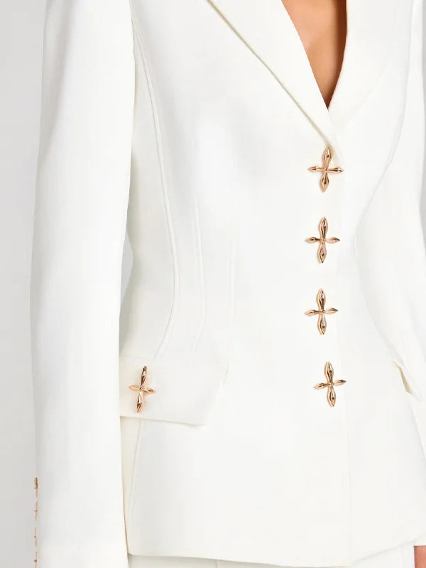 Emanuela™ | Blazer bianco a un bottone