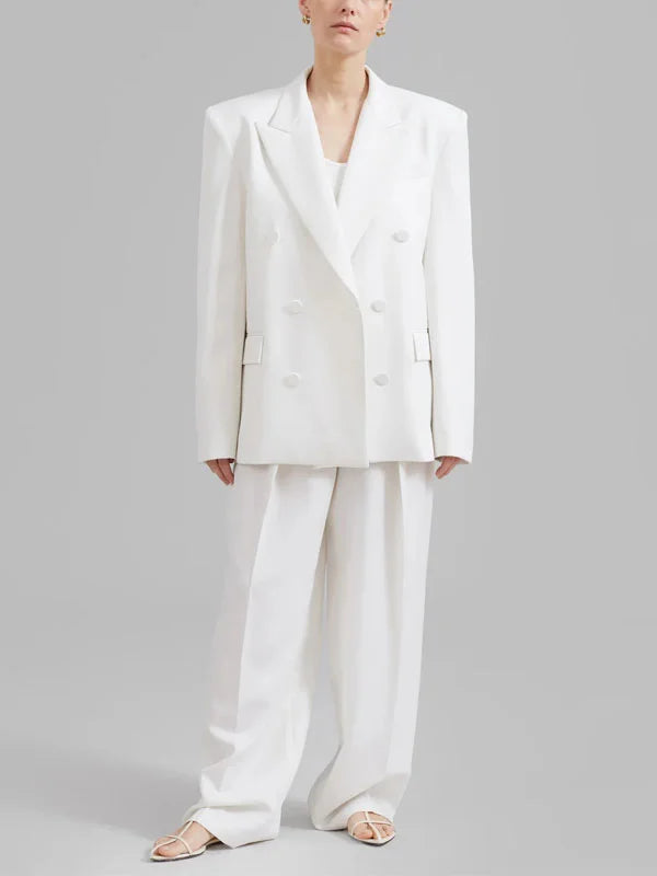 Paola™ | Blazer Bianco Oversize Doppiopetto
