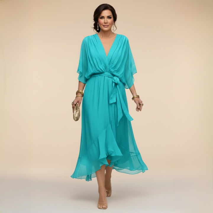 Leonora™ | Vestito in chiffon con scollo a V