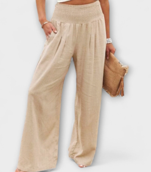 Arabella™ | Pantaloni Larghi in Lino Casual