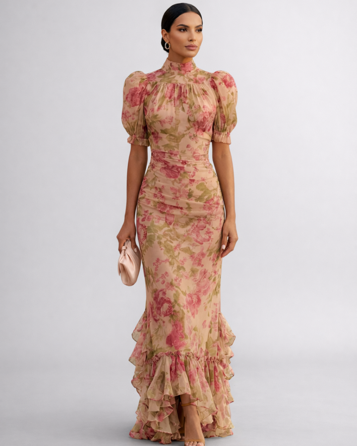Mirabella™ | Abito Lungo Floreale in Chiffon