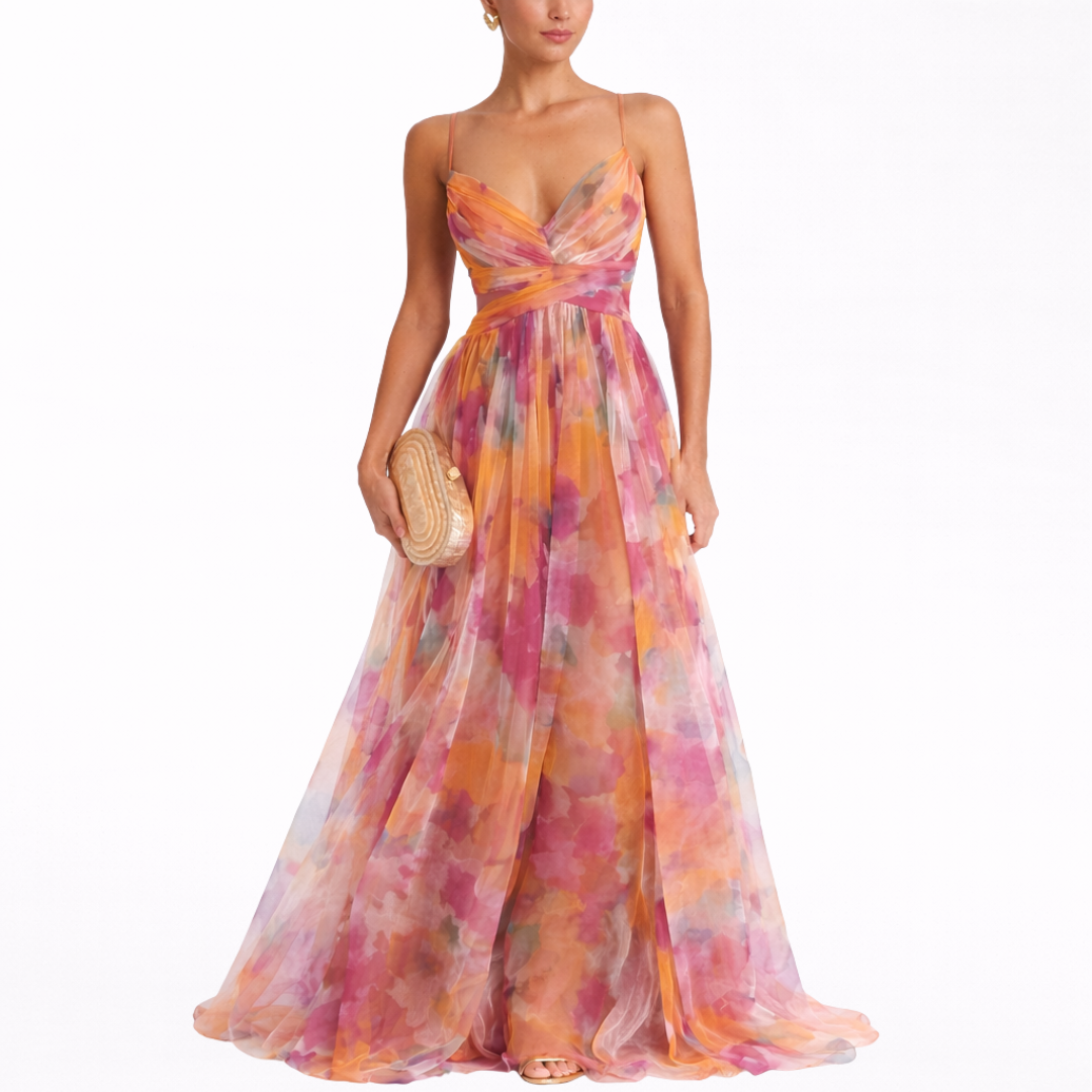 Giorgia™ | Incantevole Maxi-abito con Stampa Floreale