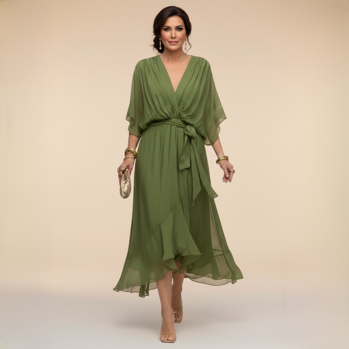 Leonora™ | Vestito in chiffon con scollo a V