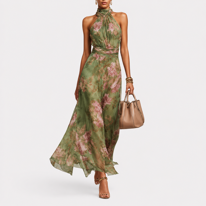 Francesca™ | Abito Maxi Halter Floreale