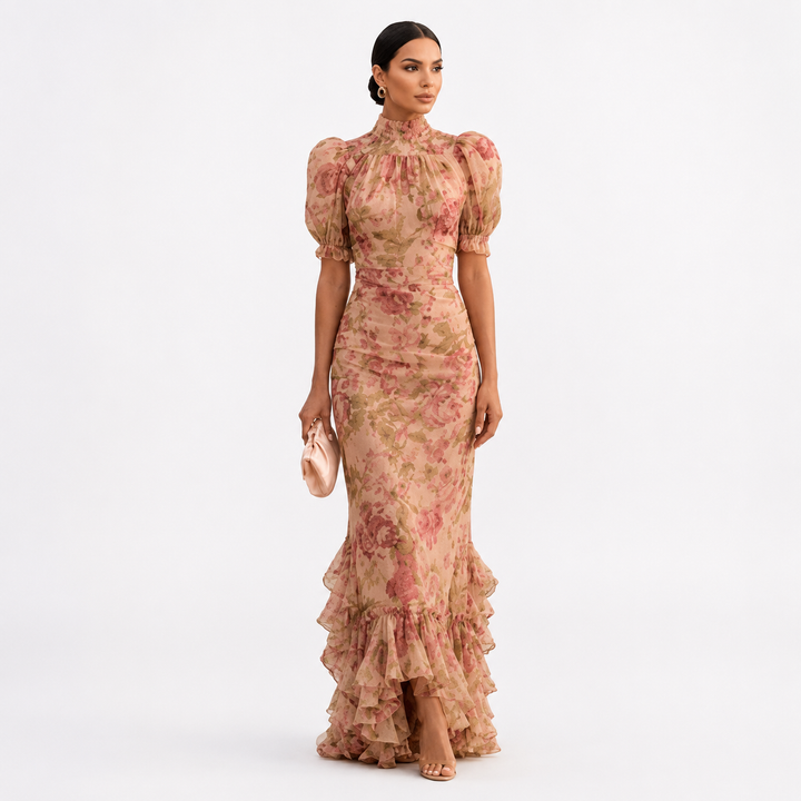 Mirabella™ | Abito Lungo Floreale in Chiffon