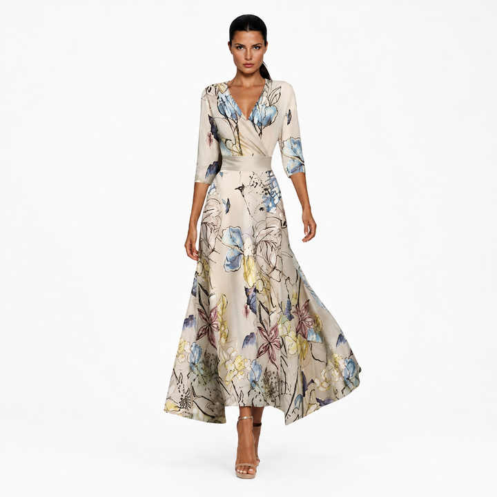 Elena™ | Maxi Abito Floreale Elegante
