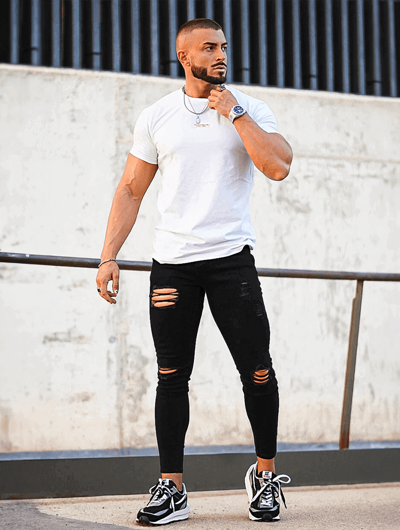 Marco™ | Jeans Paul Denim - Nero Strappati