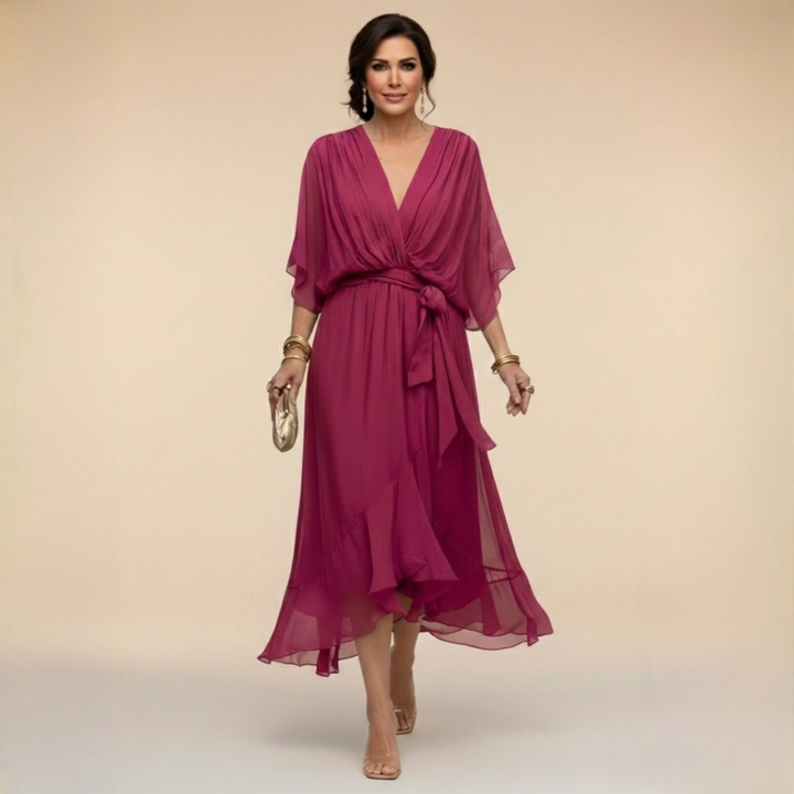 Leonora™ | Vestito in chiffon con scollo a V