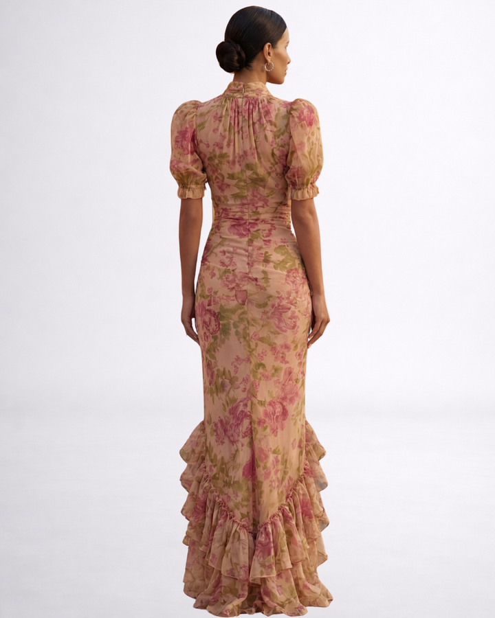 Mirabella™ | Abito Lungo Floreale in Chiffon
