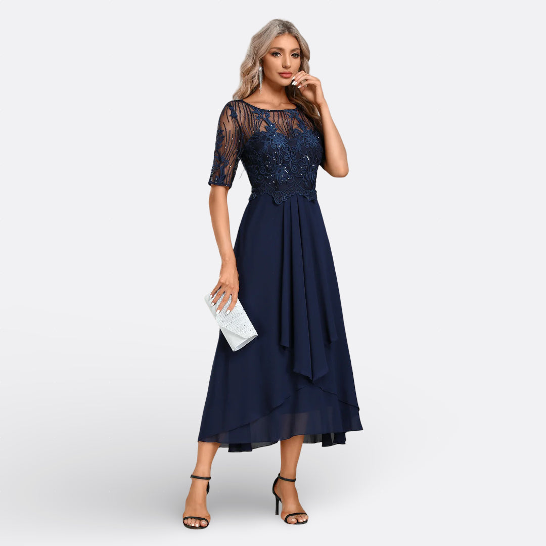Bianca Rosa™ | Vestito in Pizzo con Maniche Corte