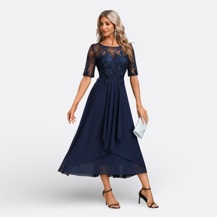 Bianca Rosa™ | Vestito in Pizzo con Maniche Corte