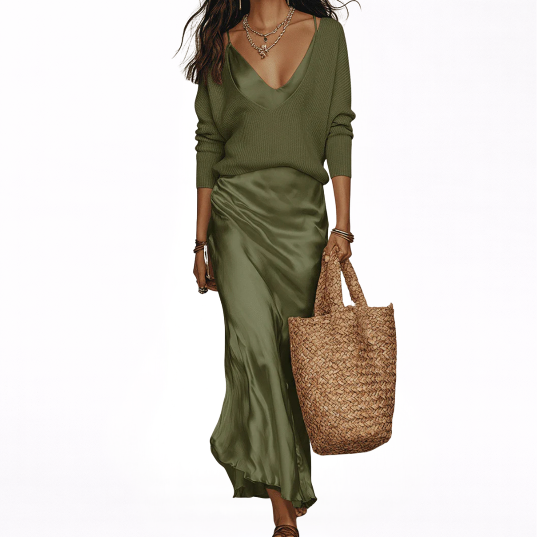 Emiliana™ | Abito Satinato Midi