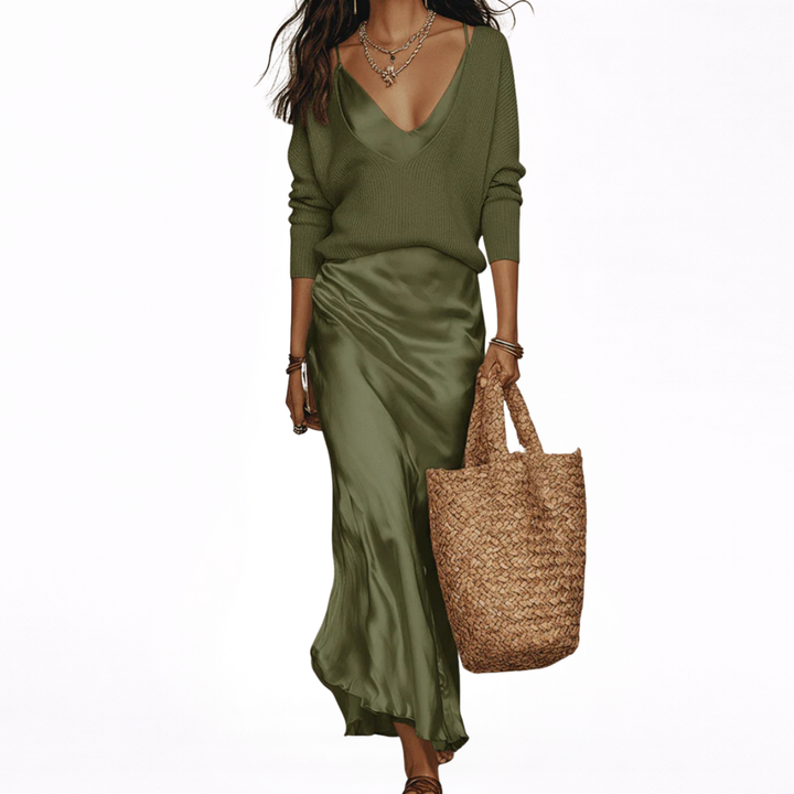 Emiliana™ | Abito Satinato Midi