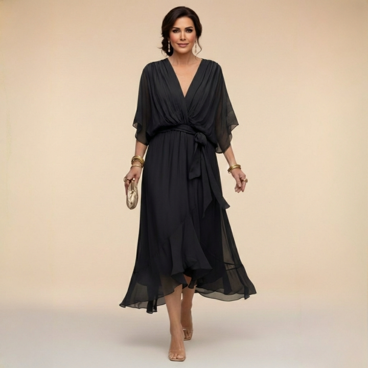 Leonora™ | Vestito in chiffon con scollo a V