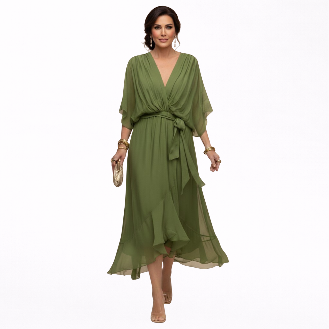 Leonora™ | Vestito in chiffon con scollo a V