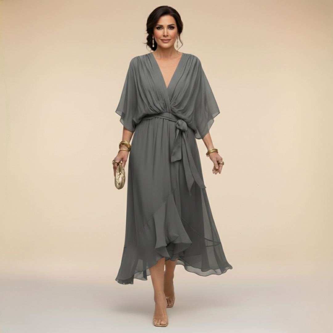Leonora™ | Vestito in chiffon con scollo a V