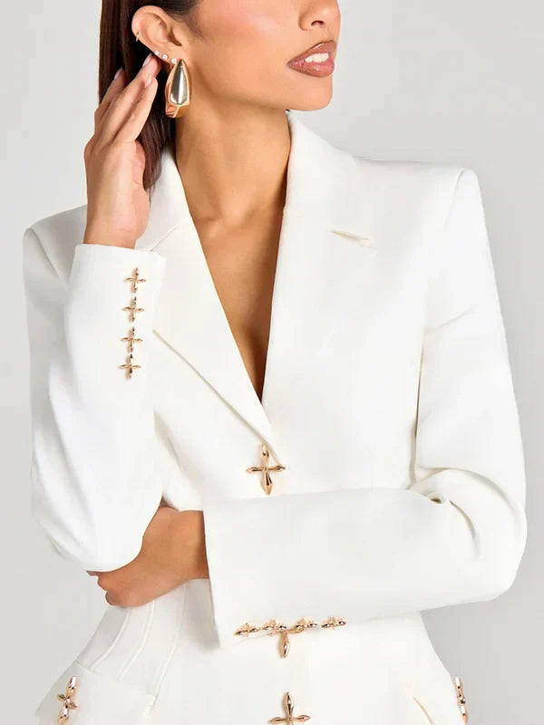 Emanuela™ | Blazer bianco a un bottone