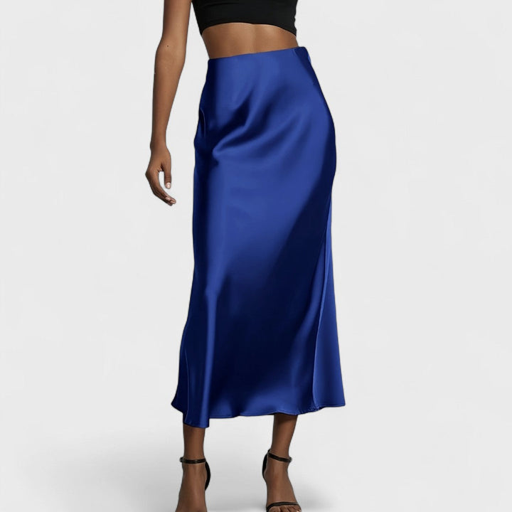 Gaia Luna™ | Gonna Midi in Raso a Vita Alta da Donna