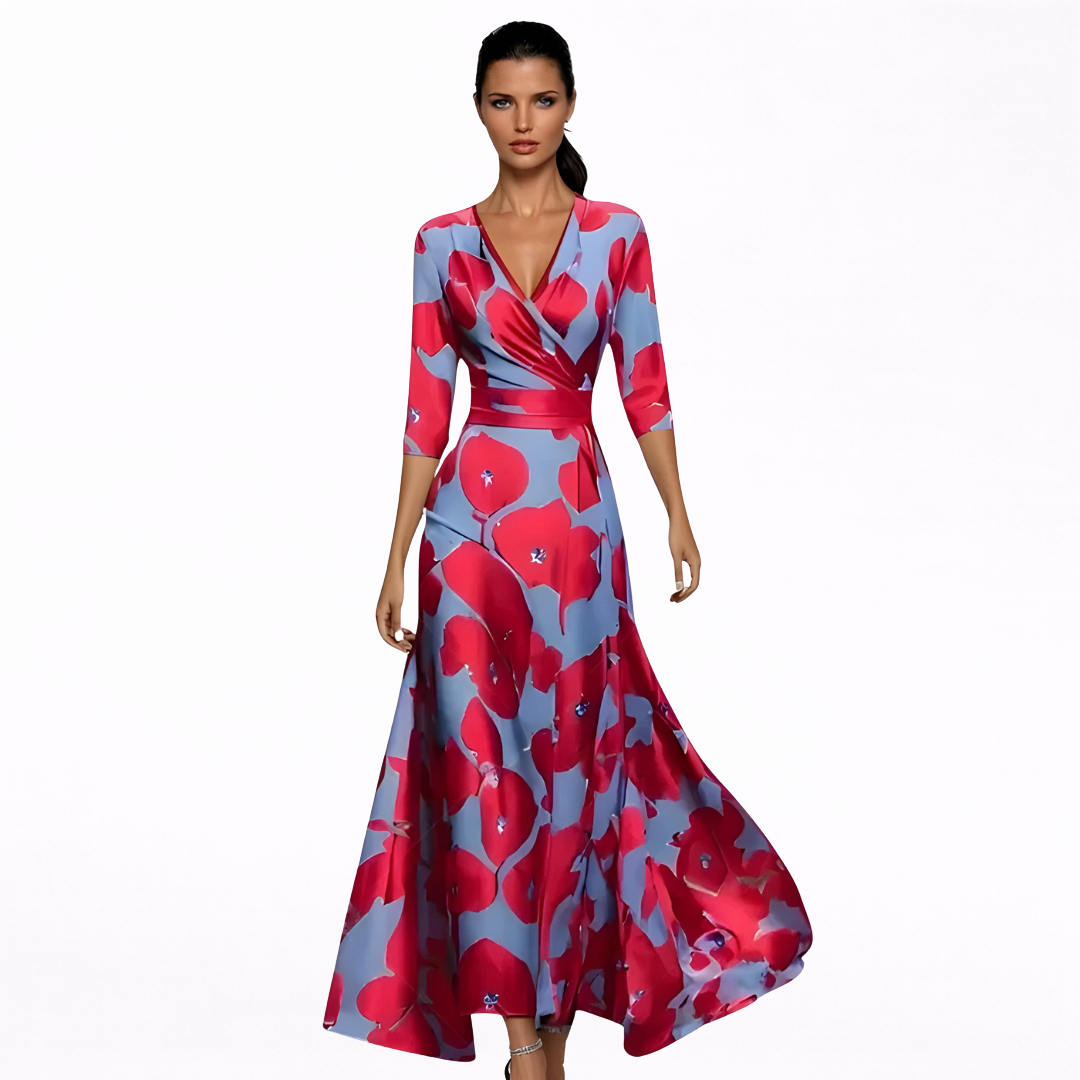Elena™ | Maxi Abito Floreale Elegante