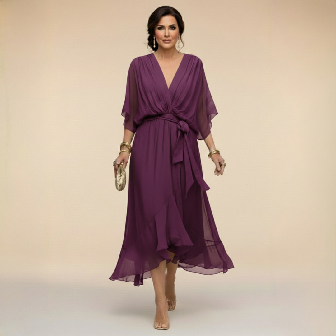 Leonora™ | Vestito in chiffon con scollo a V