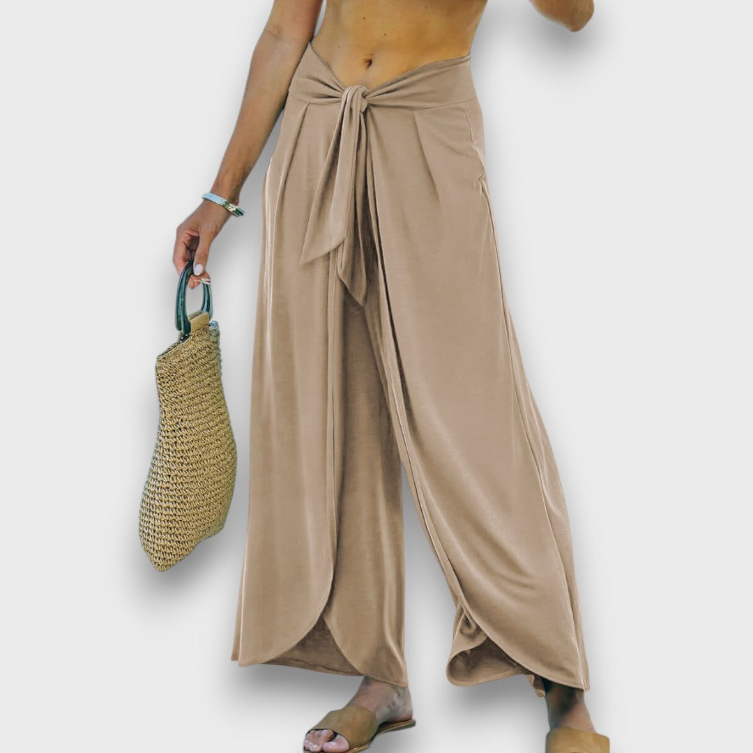 Tatiana Rosa™ | Pantaloni estivi con effetto incrociato e cintura da annodare