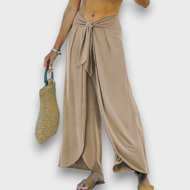 Tatiana Rosa™ | Pantaloni estivi con effetto incrociato e cintura da annodare