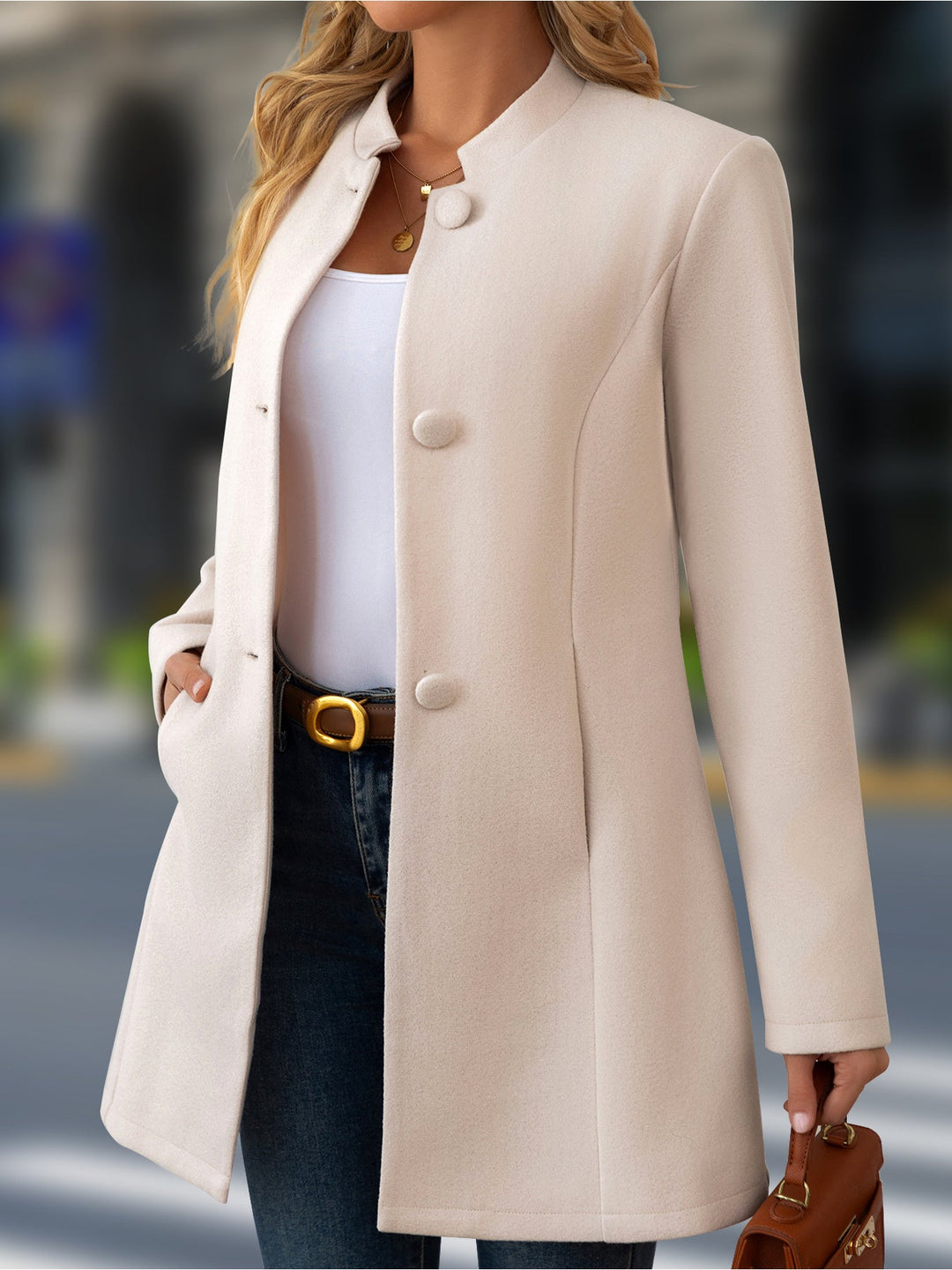 Nicoletta™ | Cappotto Elegante a Collo Alto