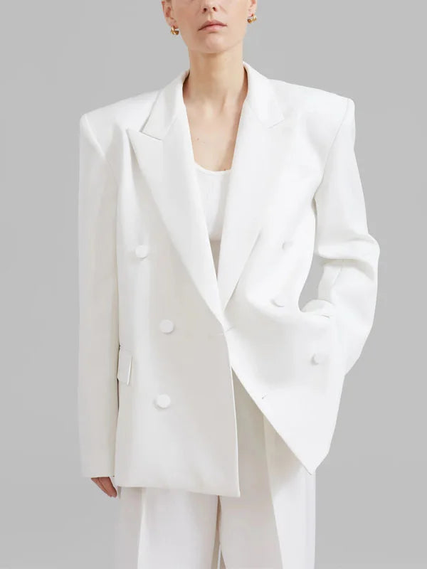 Paola™ | Blazer Bianco Oversize Doppiopetto