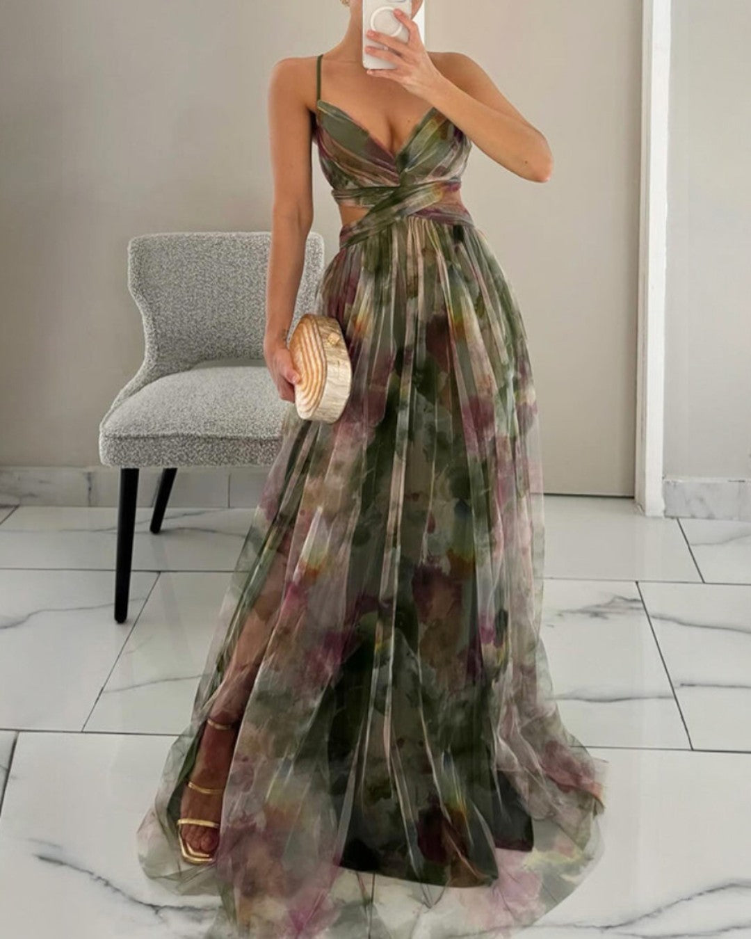 Giulana™ | Abito Maxi Eleganza Floreale