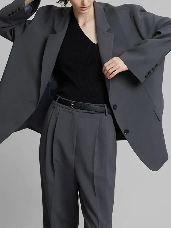 Sabrina™ | Blazer Grigio Oversize