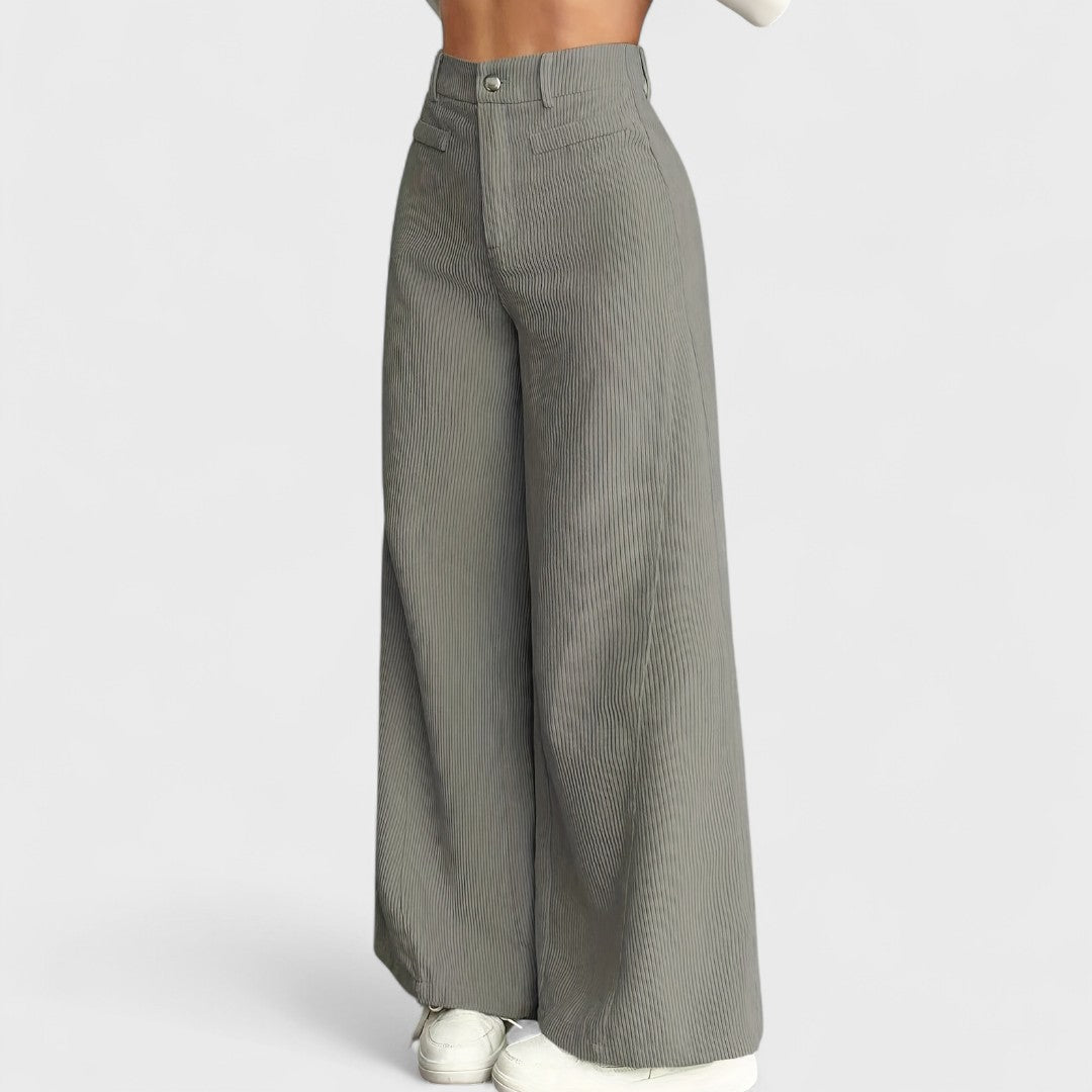 Ginevra™ | Pantaloni Donna a Vita Alta con Gamba Larga