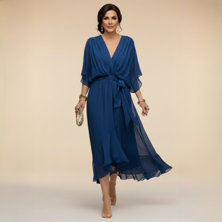 Leonora™ | Vestito in chiffon con scollo a V