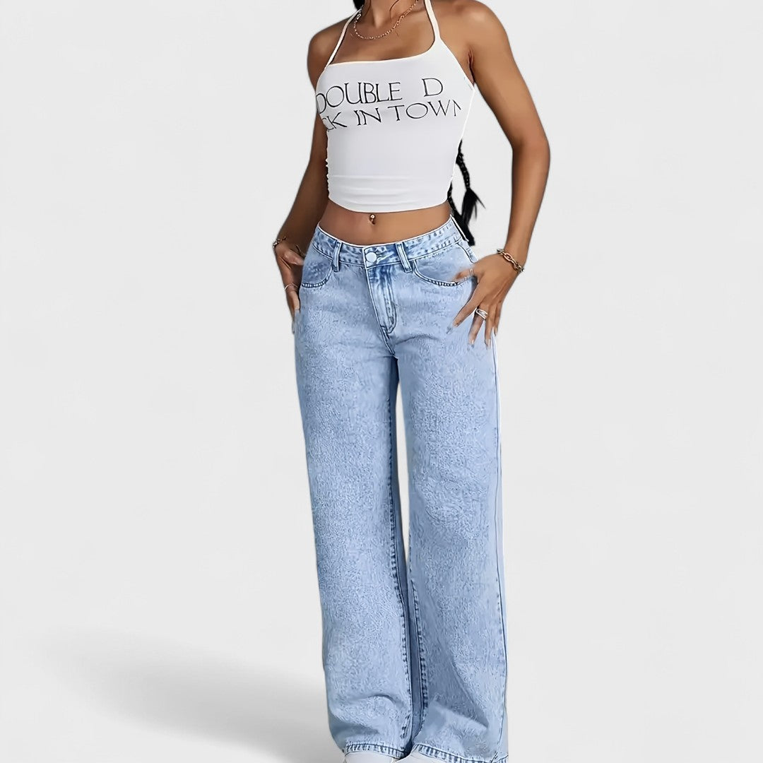 Dorotea™ | Jeans dritti larghi a gamba larga da donna
