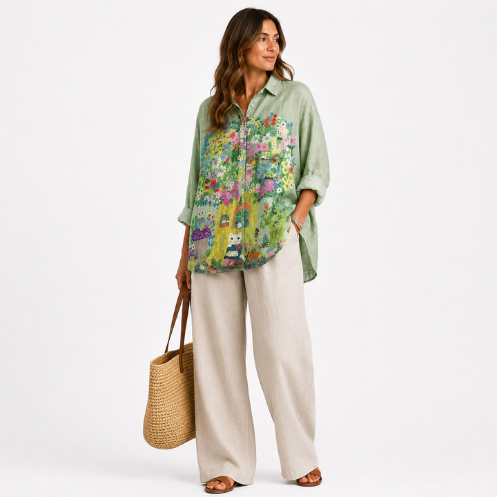 Celeste™ | Camicia Estiva in Lino Raffinata