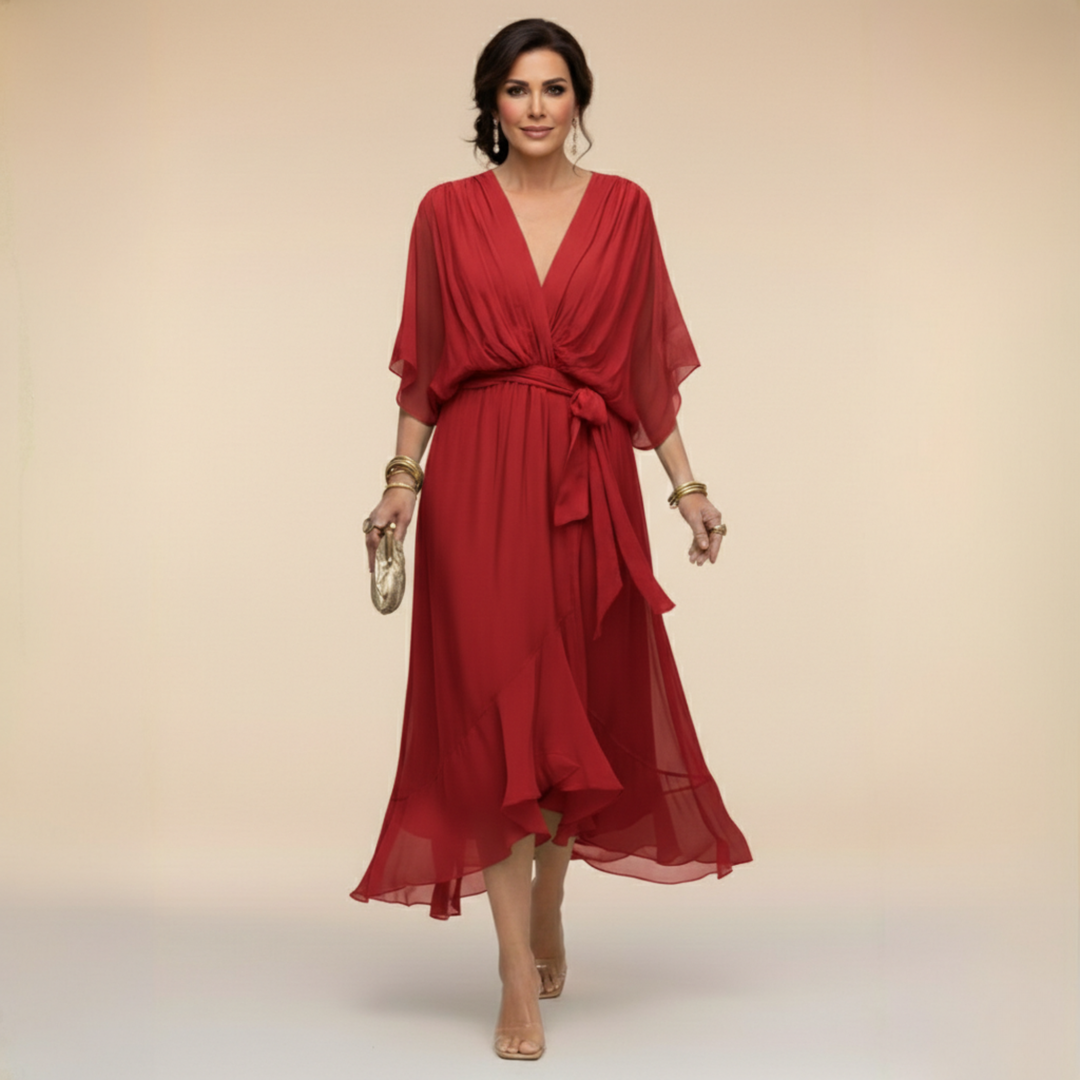 Leonora™ | Vestito in chiffon con scollo a V