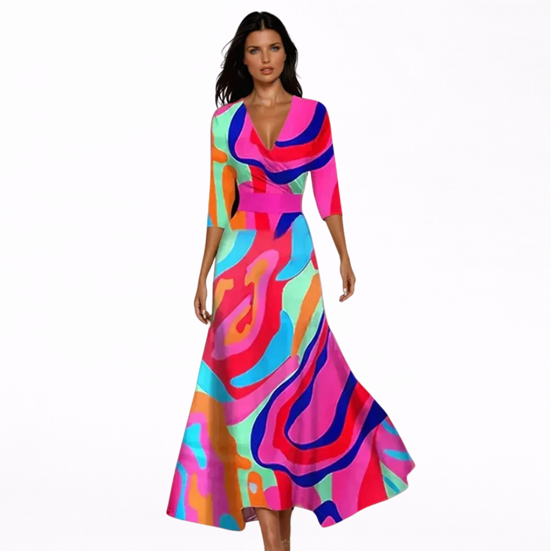 Elena™ | Maxi Abito Floreale Elegante
