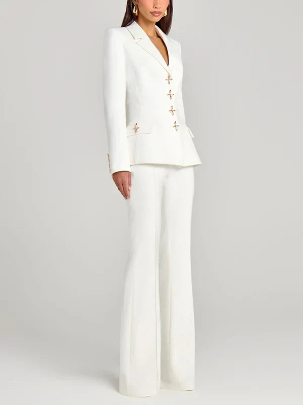 Emanuela™ | Blazer bianco a un bottone
