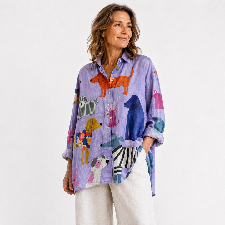Simona™ | Elegante Blusa Estiva in Lino