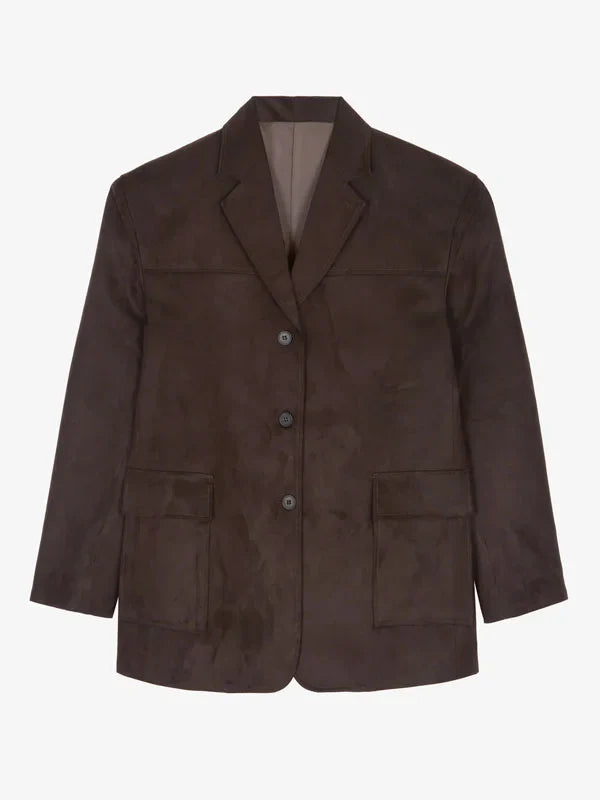 Valentina Rosa™ | Blazer Marrone in Suede Oversize