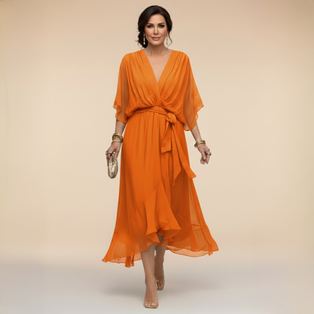 Leonora™ | Vestito in chiffon con scollo a V