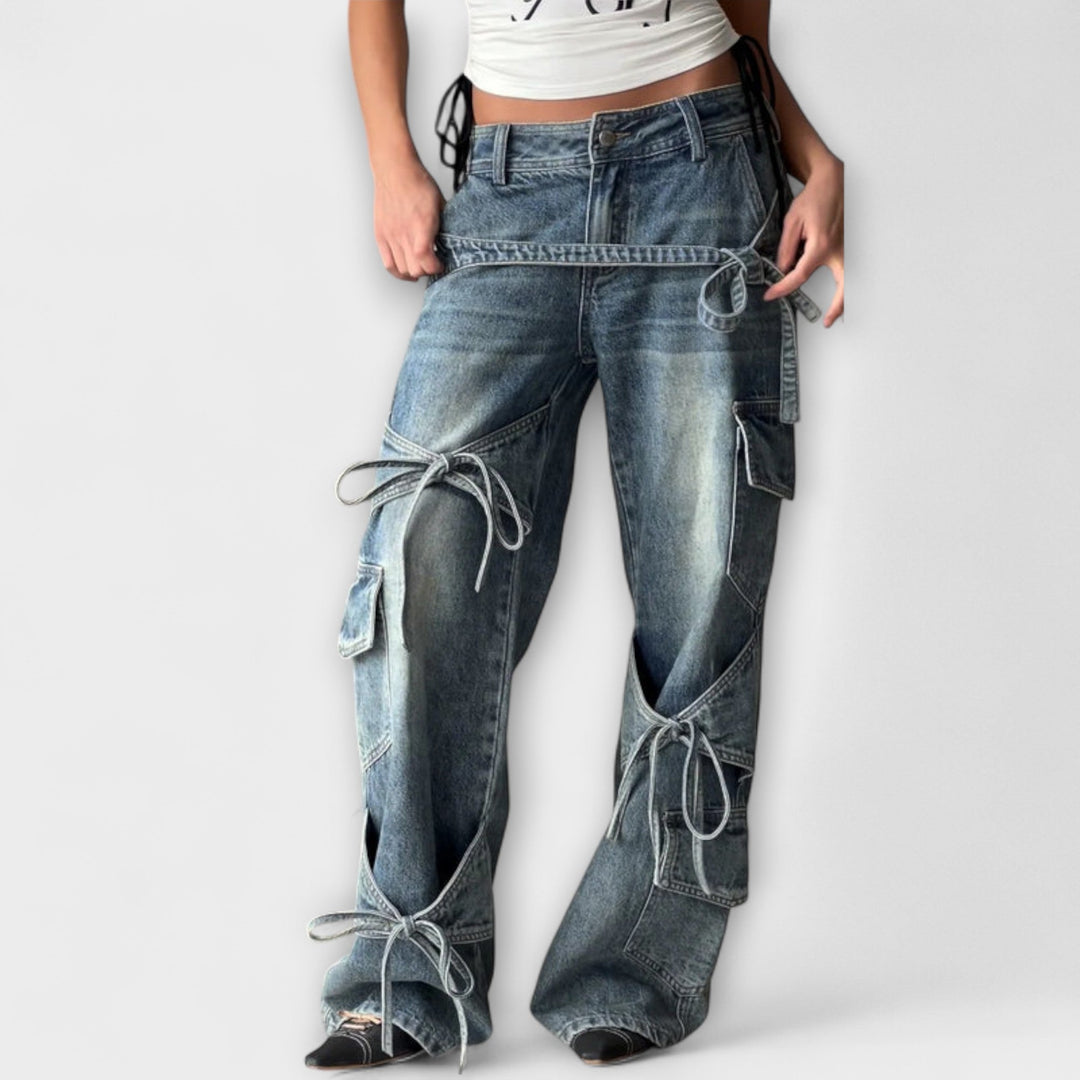 Leonetta™ | Jeans larghi con elementi di legatura