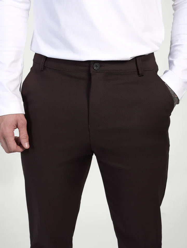 Giorgio™ | Pantaloni Astino Stretch - Marrone Scuro