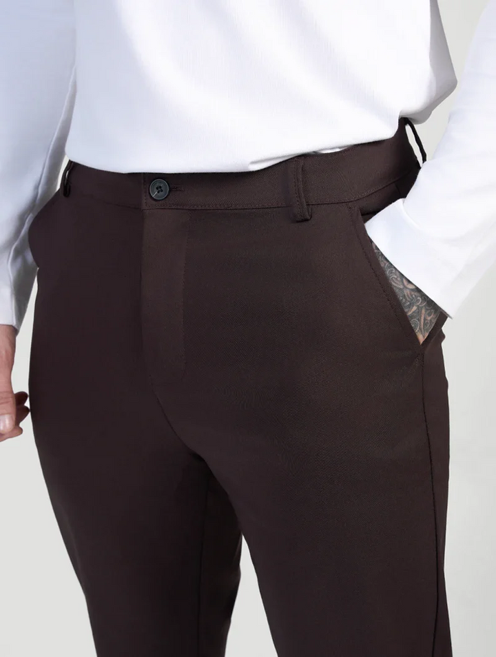 Giorgio™ | Pantaloni Astino Stretch - Marrone Scuro