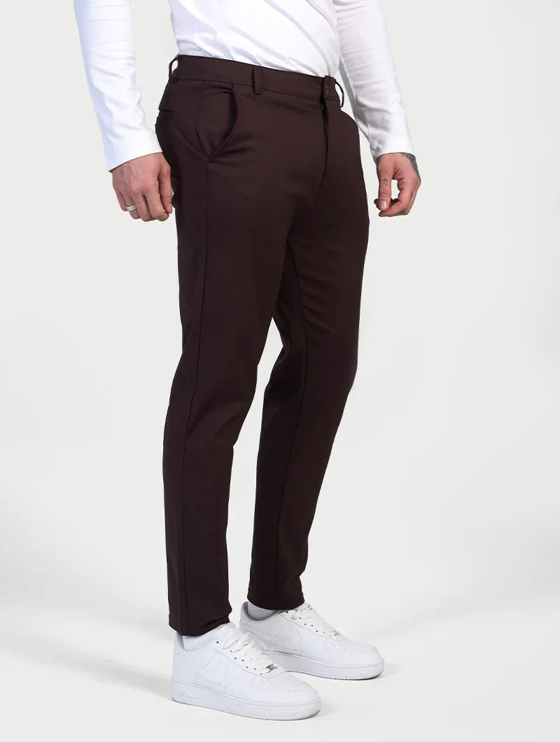 Giorgio™ | Pantaloni Astino Stretch - Marrone Scuro