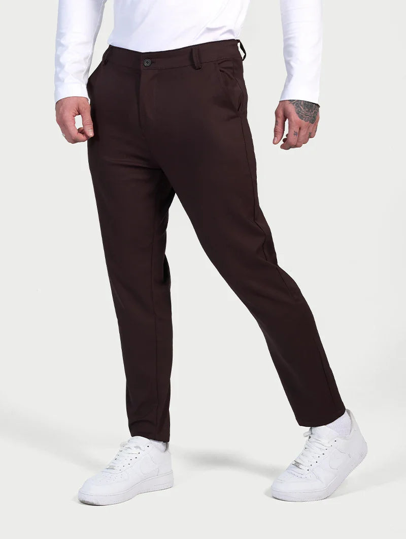 Giorgio™ | Pantaloni Astino Stretch - Marrone Scuro