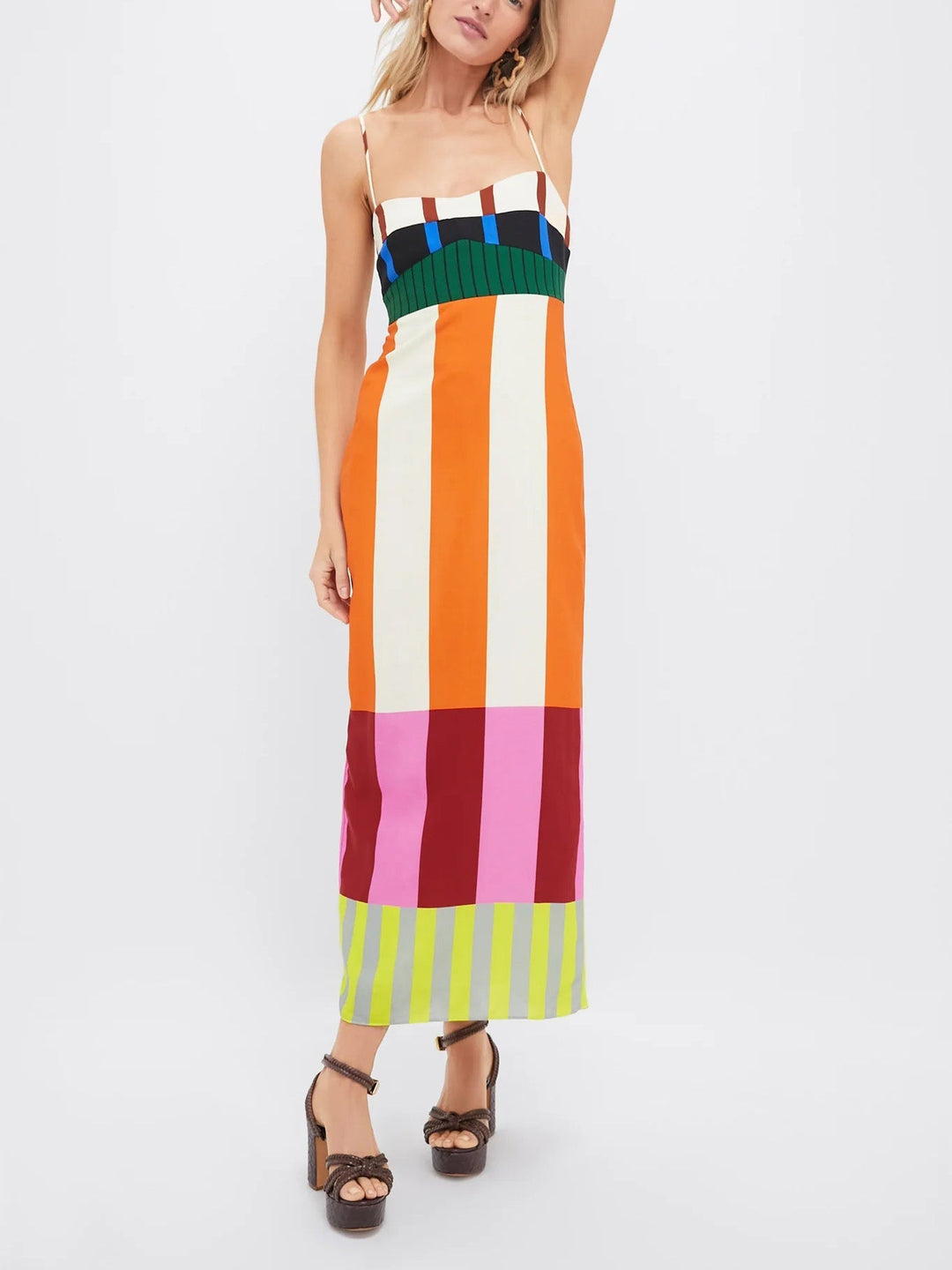 Melania™ | Maxi Abito Colorato a Righe