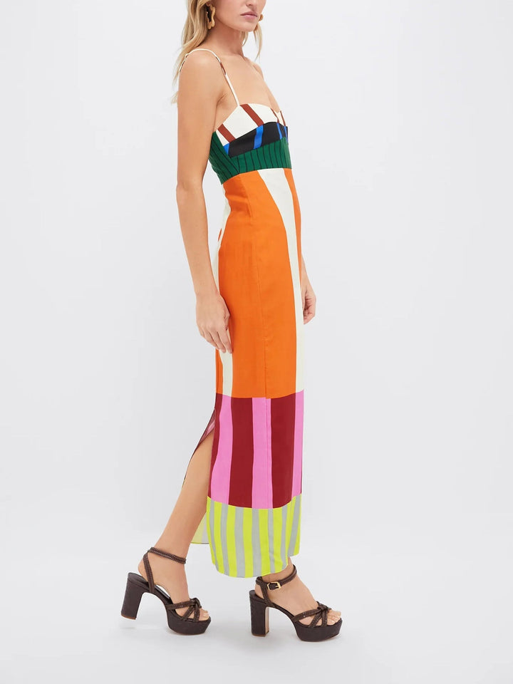 Melania™ | Maxi Abito Colorato a Righe