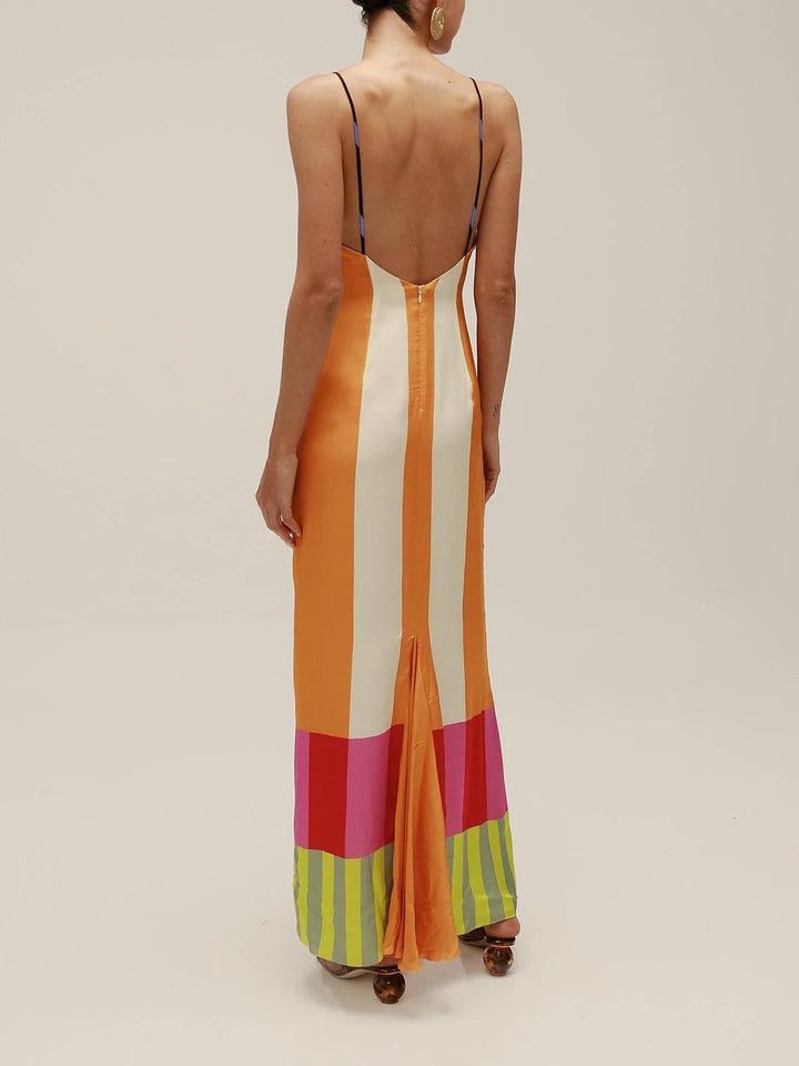 Melania™ | Maxi Abito Colorato a Righe