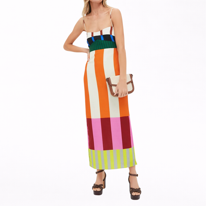 Melania™ | Maxi Abito Colorato a Righe
